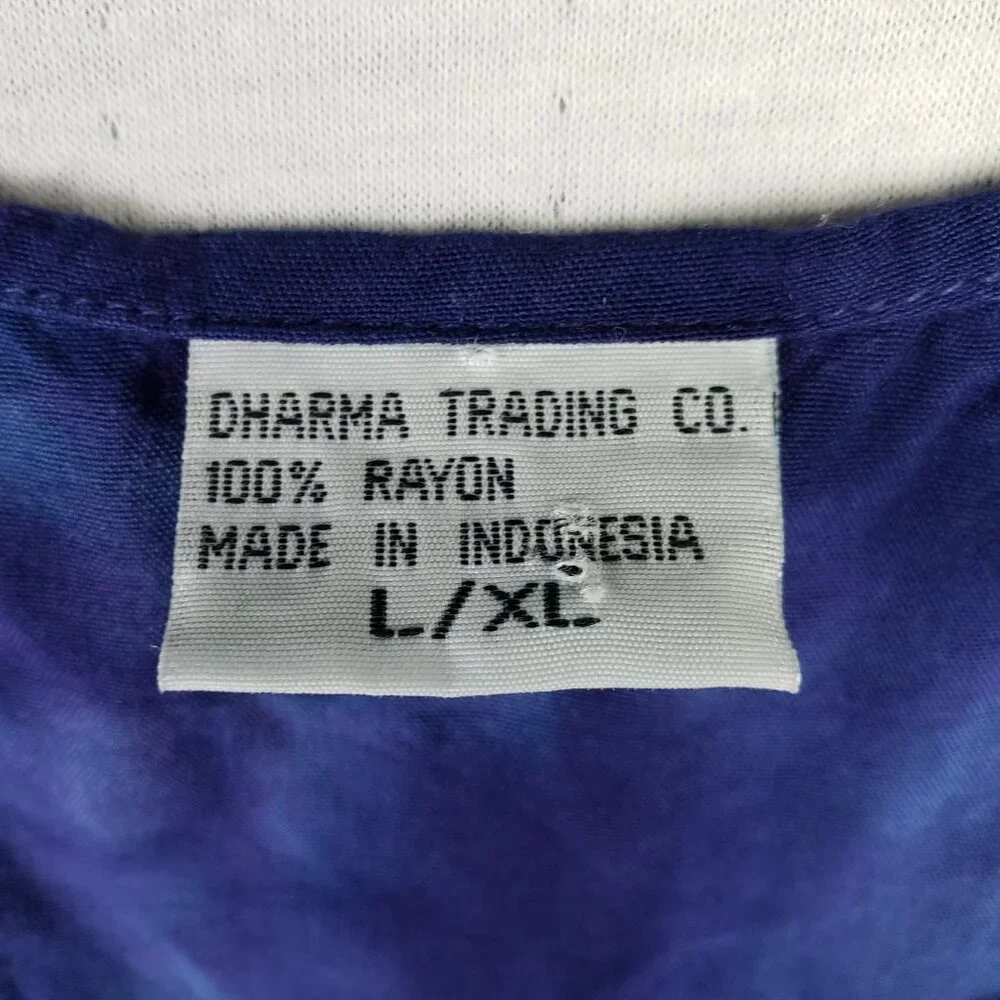 Vintage Dharma Trading Co Tank Top Rayon Tie Dye Psychedelic Hippie size L/XL
